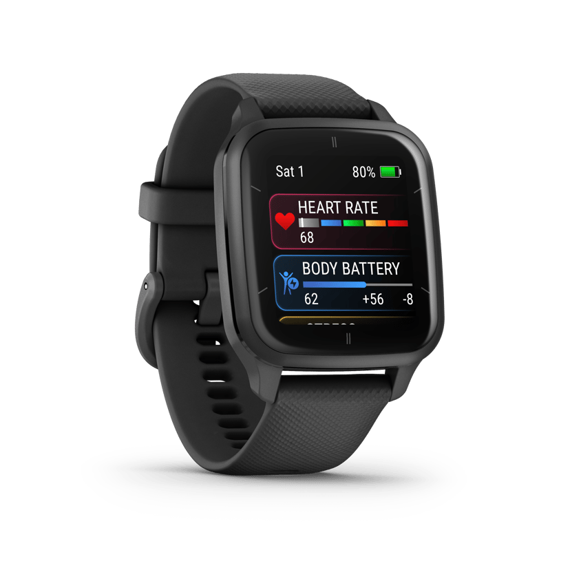Garmin Venu Sq 2 Music 3,56 cm (1.4") AMOLED 40 mm Digitalt Berøringsskjerm Sort GPS Sort