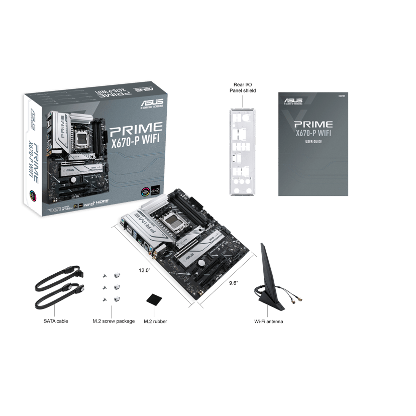 ASUS PRIME X670-P (Wi-Fi) Socket AM5 ATX Moderkort