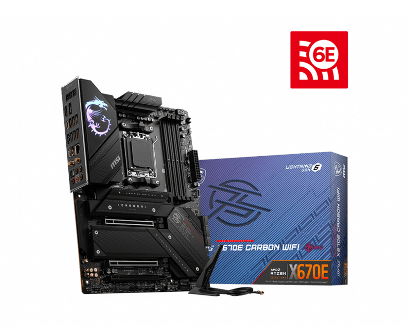 MSI MPG X670E CARBON WIFI Socket AM5 ATX Hovedkort