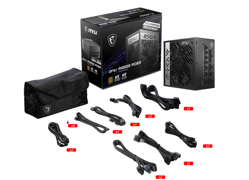 MSI MPG A1000G PCIE5 1000W ATX 80 PLUS Gold Voeding