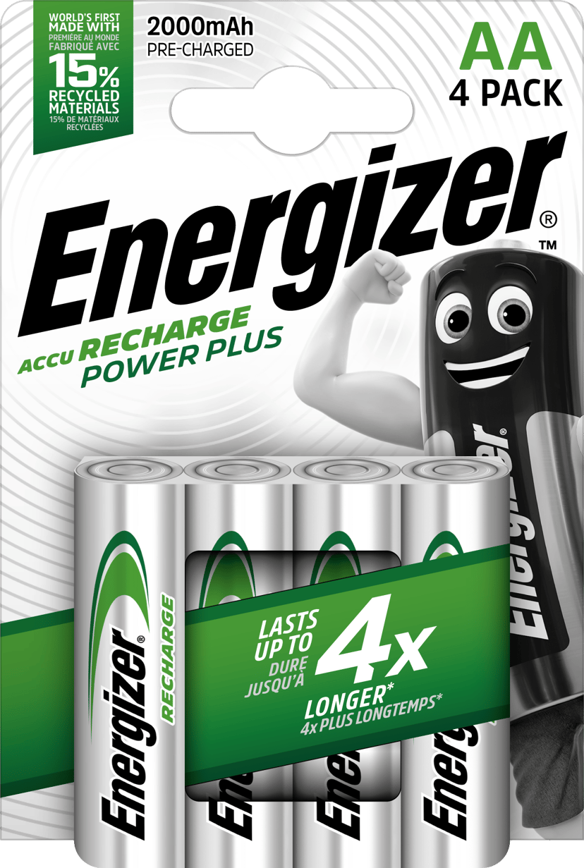 Energizer Batteri AA/LR6 Uppladdningsbart NiMh 2000mAh 4-Pack