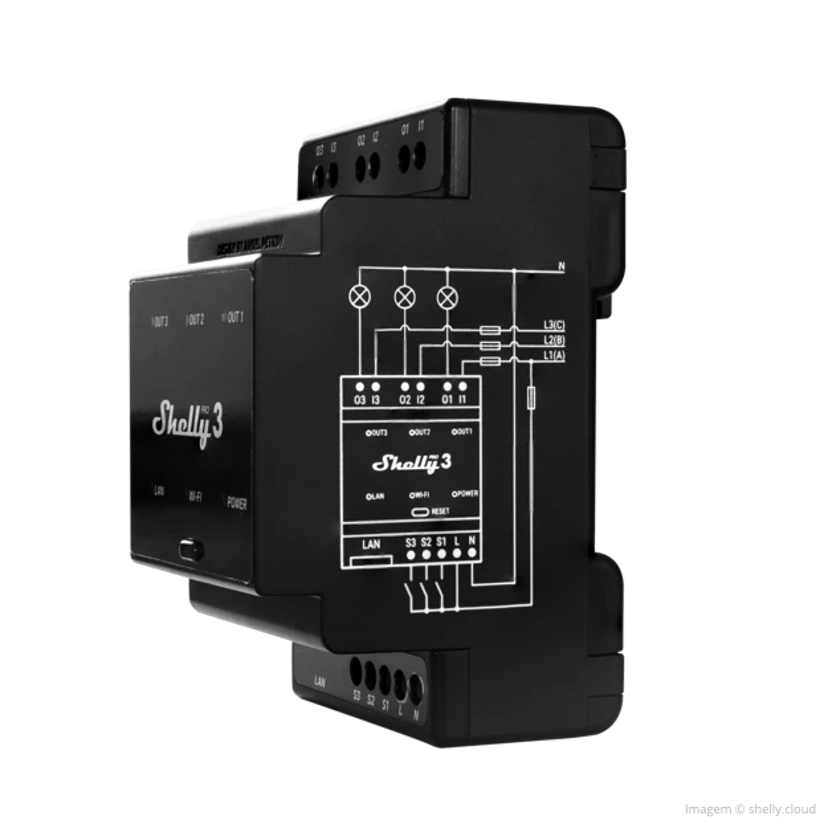 Shelly Pro 3 Three-phase DIN-relay