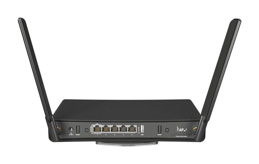 Mikrotik hAP ax³ trådlös router Gigabit Ethernet Dual-band (2,4 GHz / 5 GHz) Svart