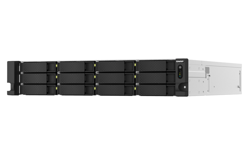 QNAP TS-h1887XU-RP NAS Rack (2U) Intel Xeon E E-2334 16 GB DDR4 0 TB QuTS hero Svart, Vit