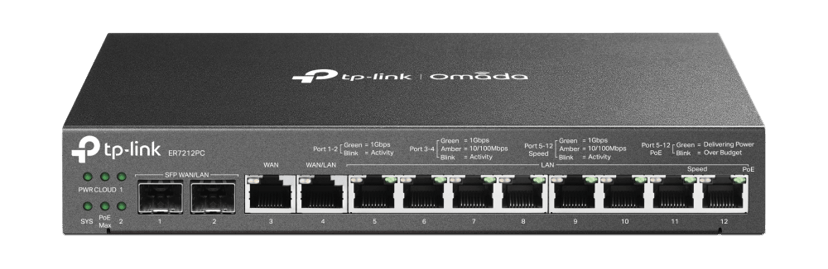 TP-Link Omada ER7212PC kabelansluten router Gigabit Ethernet Svart