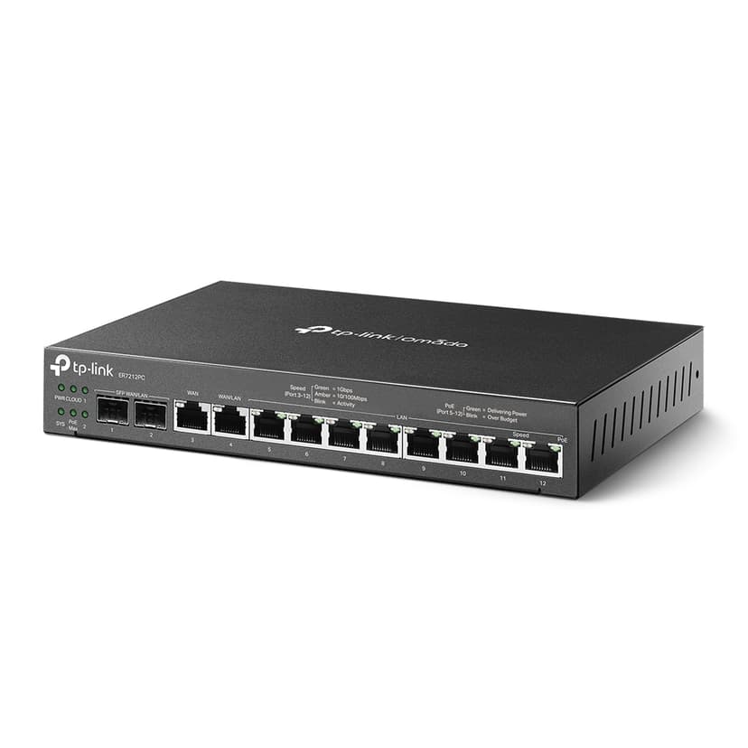 TP-Link Omada ER7212PC kabelansluten router Gigabit Ethernet Svart