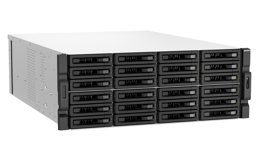 QNAP TS-H3087XU-RP NAS Rack (4U) Intel Xeon E E-2378 64 GB DDR4 0 TB QuTS hero Svart, Vit