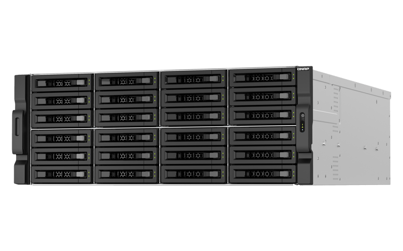 QNAP TS-H3087XU-RP NAS Rack (4U) Intel Xeon E E-2378 64 GB DDR4 0 TB QuTS hero Svart, Vit