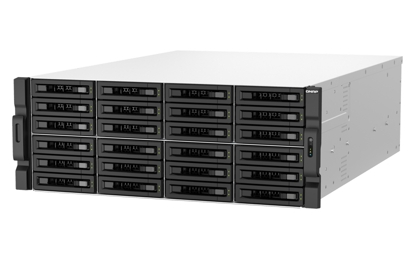 QNAP TS-H3087XU-RP NAS Rack (4U) Intel Xeon E E-2378 64 GB DDR4 0 TB QuTS hero Svart, Vit