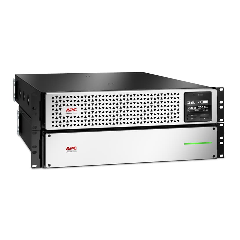 APC SRTL3000RM4UXLI-NC UPS-virtalähde Taajuuden kaksoismuunnos (verkossa) 3 kVA 2700 W 8 AC-pistorasia(a)