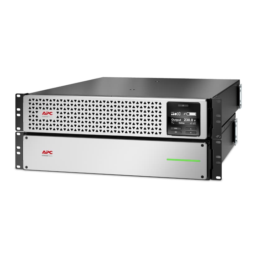 APC SRTL3000RM4UXLI-NC UPS-virtalähde Taajuuden kaksoismuunnos (verkossa) 3 kVA 2700 W 8 AC-pistorasia(a)