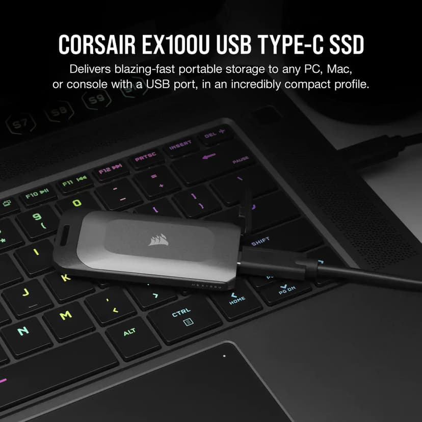 Corsair EX100U 1TB Portable STORAGE USB Type-C Svart
