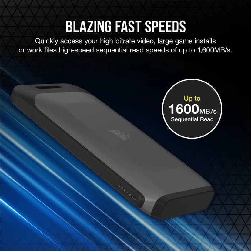 Corsair EX100U 1TB Portable STORAGE USB Type-C Svart