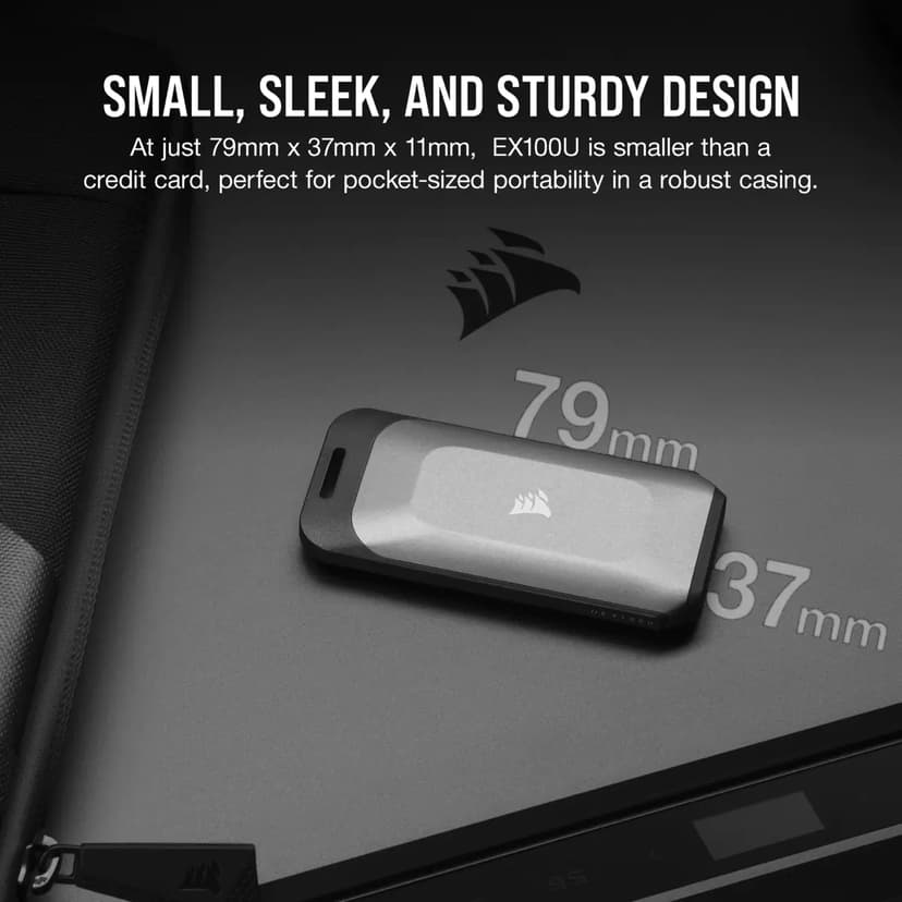 Corsair EX100U 1TB Portable STORAGE USB Type-C Svart