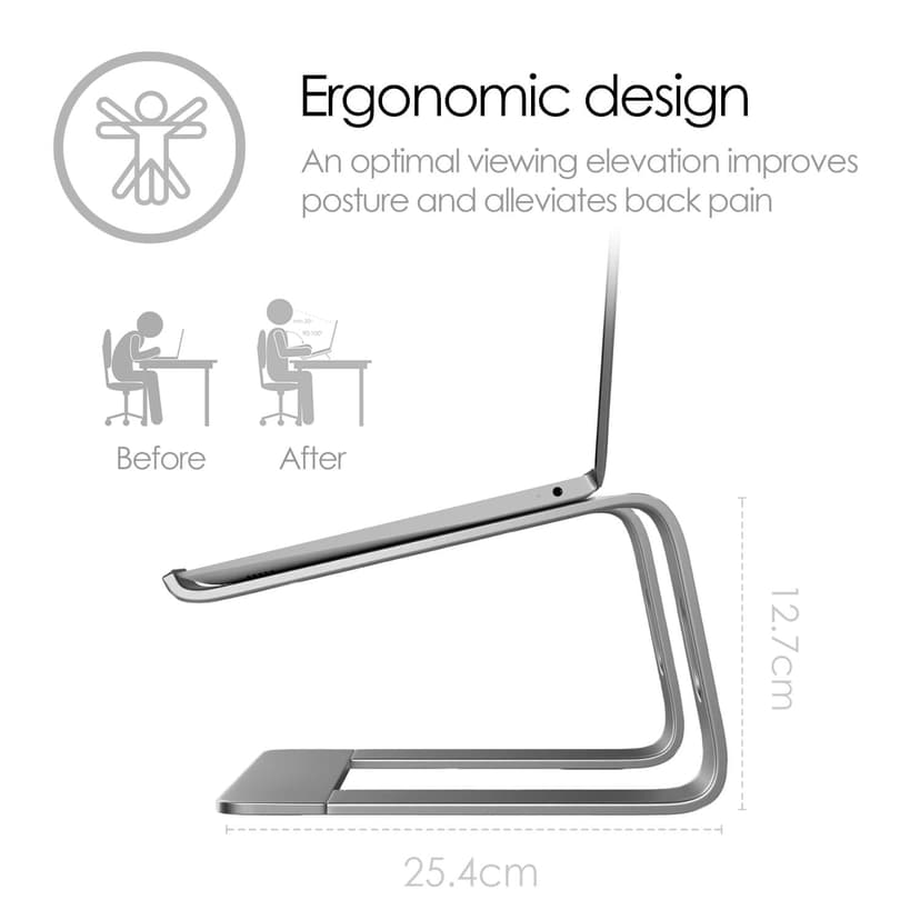 Desire2 Bærbart PC-stativ Supreme Pro Aluminium Silver