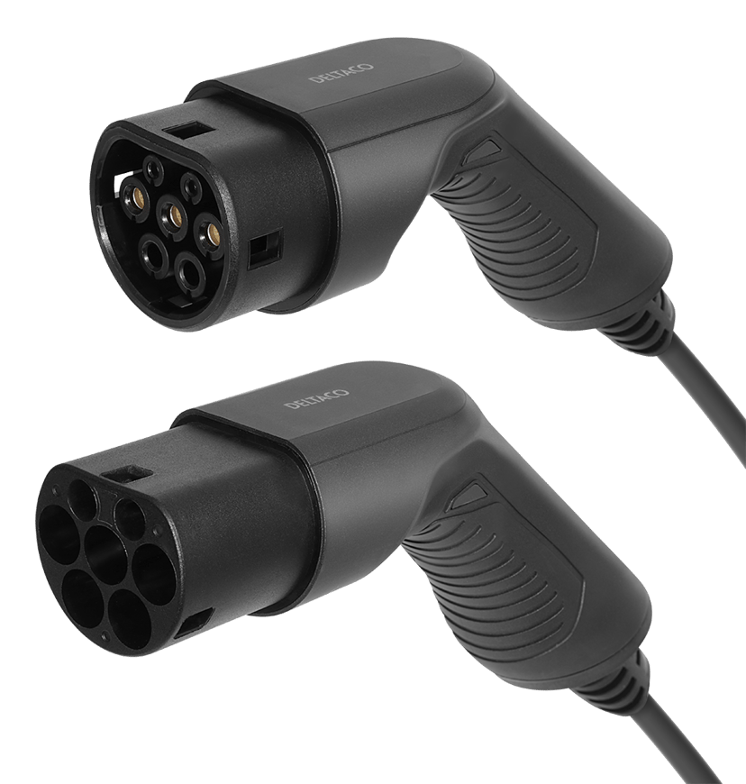 Deltaco E-charge, Cable Type 2 - Type 2, 1 Phase, 16a, 5m