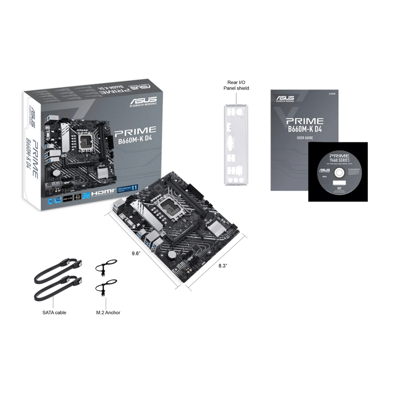 ASUS 1700 PRIME B660M-K D4 M-ATX Intel B660 LGA 1700 micro ATX LGA 1700 micro ATX Moderkort