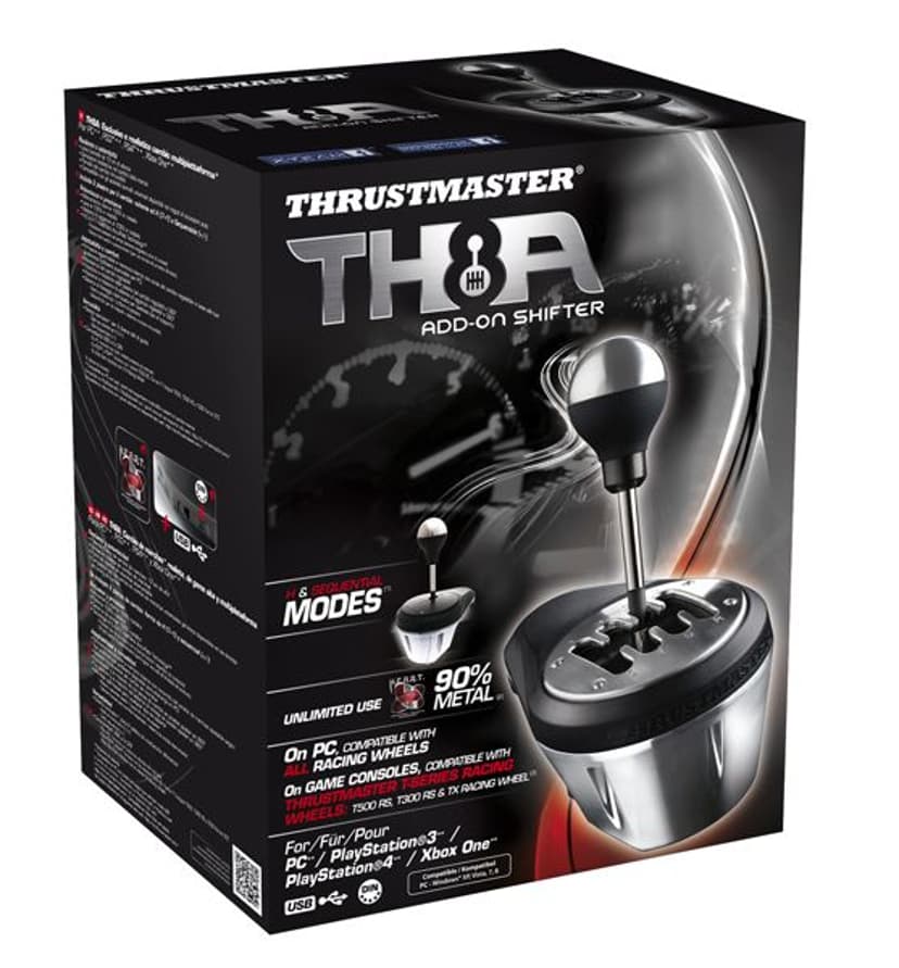 Thrustmaster TH8A växelspak Metallisk, Svart