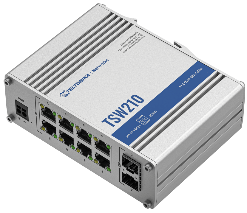 Teltonika TSW210 8-porttinen teollisen tason kytkin