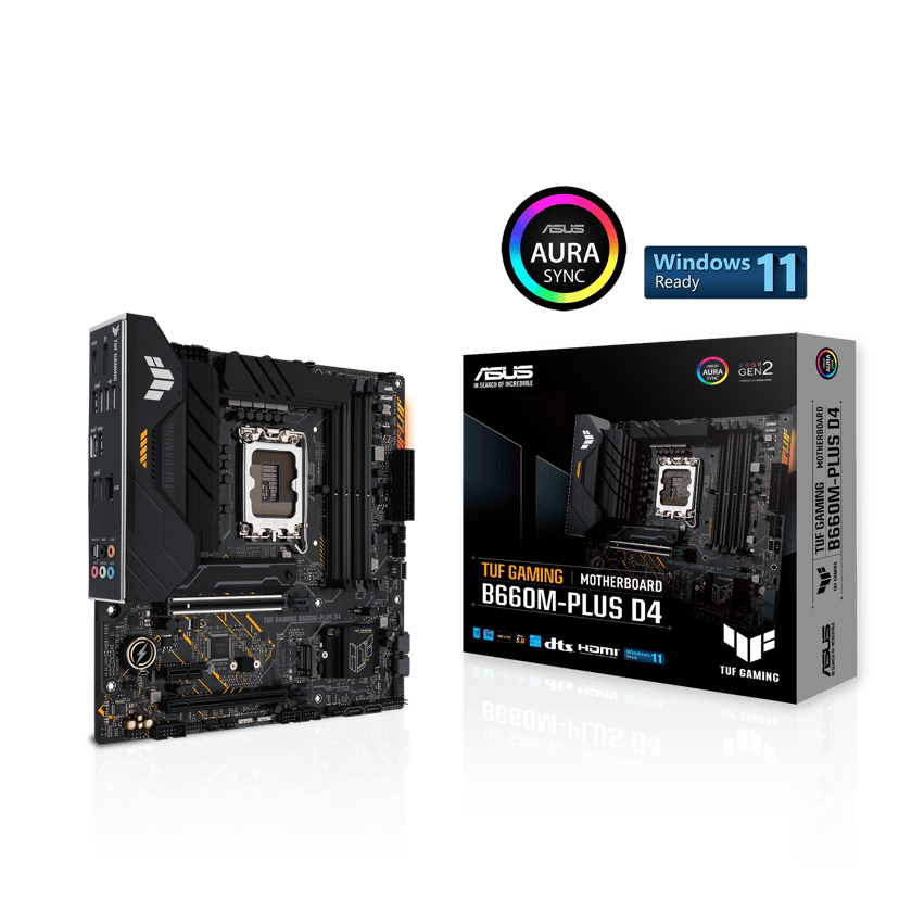 ASUS TUF Gaming B660M-Plus D4 DDR4 LGA 1700 Micro-ATX Moderkort