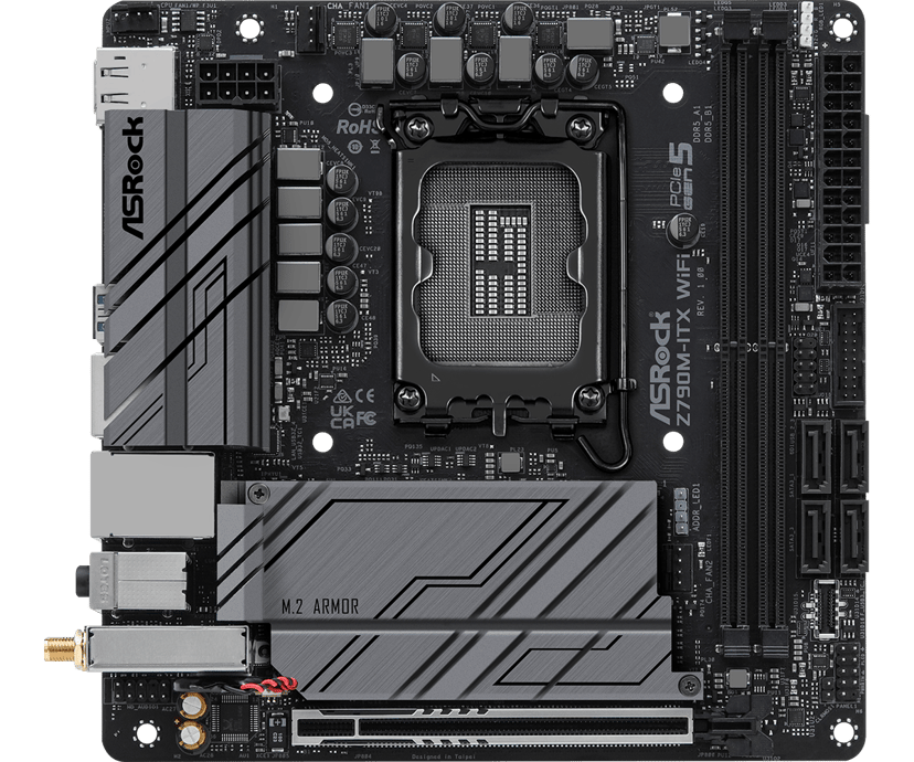ASRock Z790M-ITX WiFi Intel Z790 LGA 1700 Mini-DTX LGA 1700 Mini-DTX Hovedkort