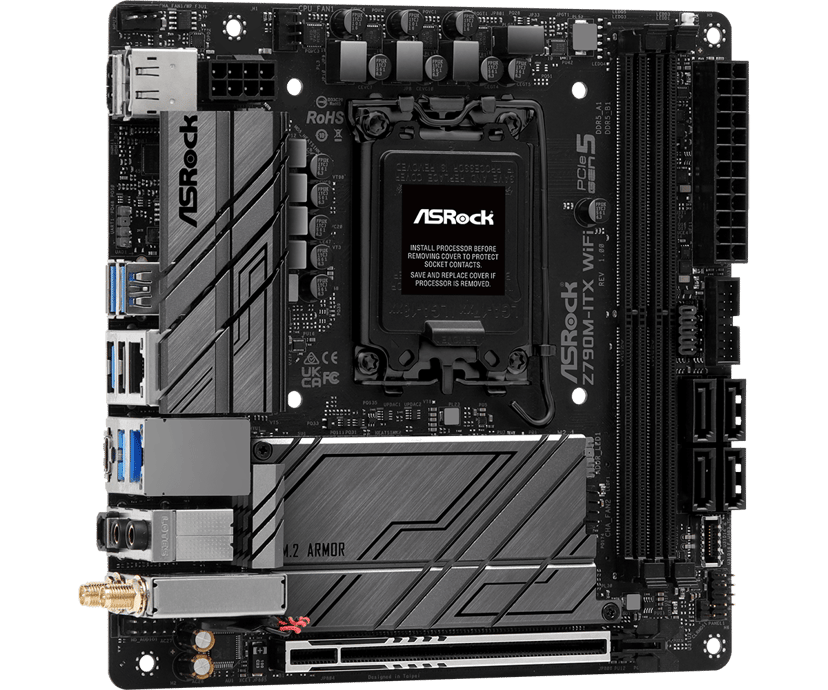 ASRock Z790M-ITX WiFi Intel Z790 LGA 1700 mini ITX LGA 1700 mini ITX Moederbord