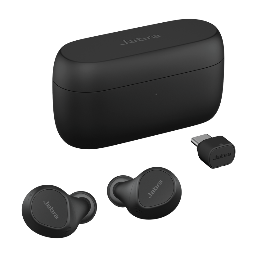 Jabra Evolve2 Buds Cisco, MFi, Qi, Zoom, Amazon Chime, Amazon Alexa Svart