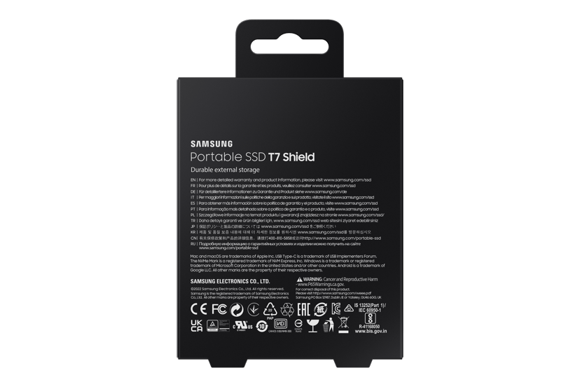 Samsung T7 Shield 4TB Rugged Portable SSD USB Type-C Sort