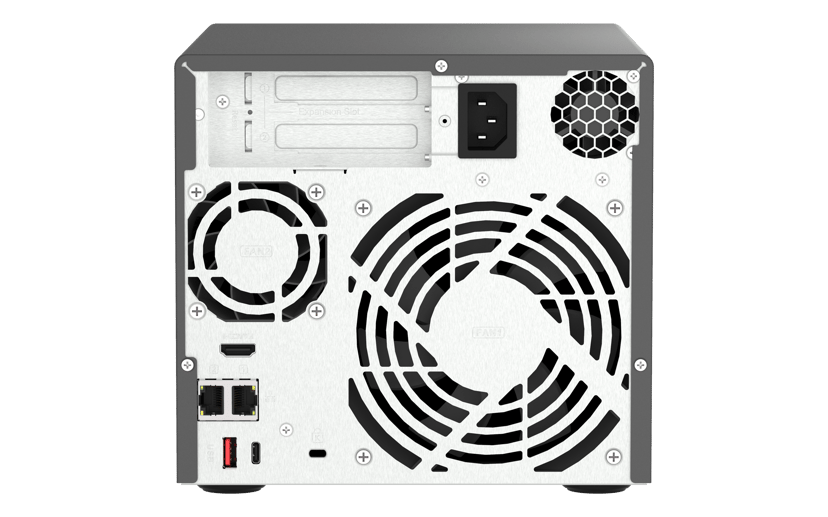 QNAP TVS-H474 NAS Tower Intel® Pentium® G7400 8 GB DDR4 0 TB QuTS hero Sort