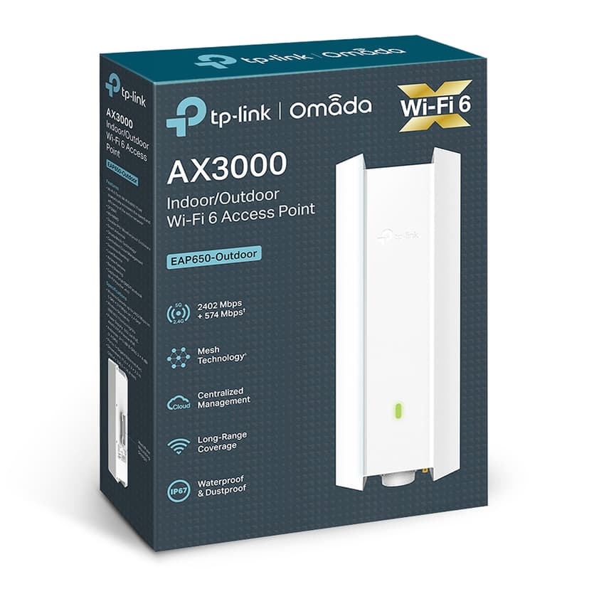 TP-Link Omada EAP650-Outdoor 3000 Mbit/s Vit Strömförsörjning via Ethernet (PoE) stöd