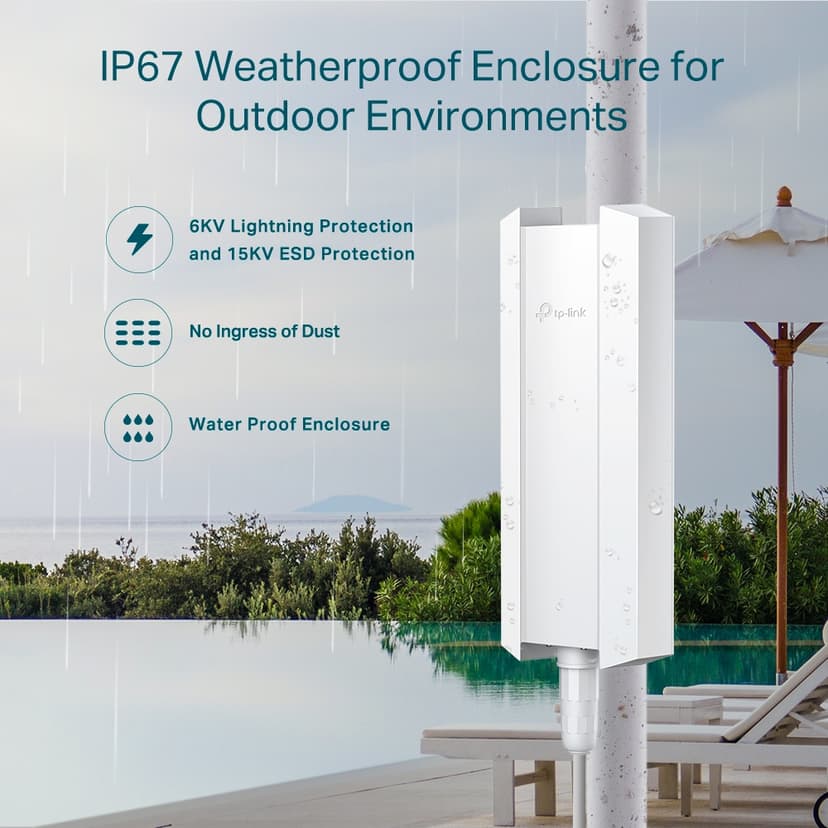 TP-Link Omada EAP650-Outdoor 3000 Mbit/s Vit Strömförsörjning via Ethernet (PoE) stöd