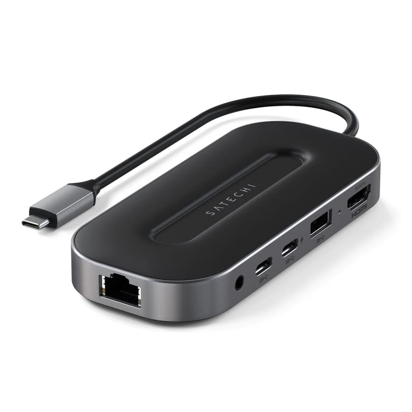 Satechi ST-U4MGEM dockningsstationer för bärbara datorer Kabel USB4 Svart, Grå USB4