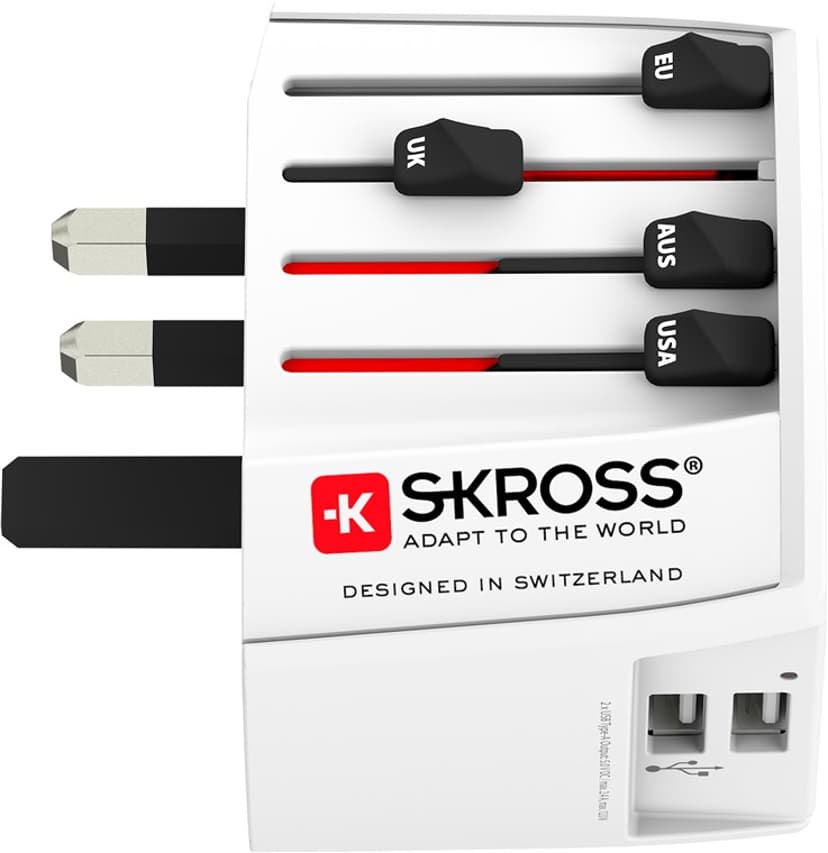 Skross World Adapter MUV 2xUSB (2,4A) White