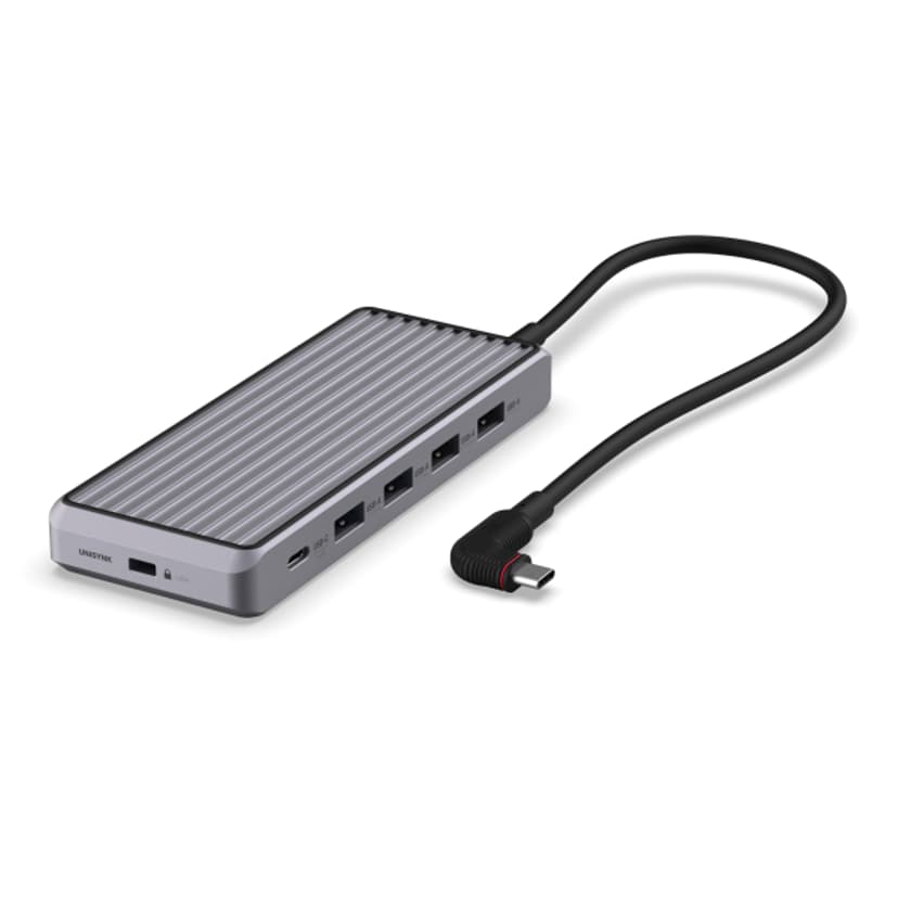 Unisynk 10 Port Dual Screen Hub 4K 100W Grey USB Type-C