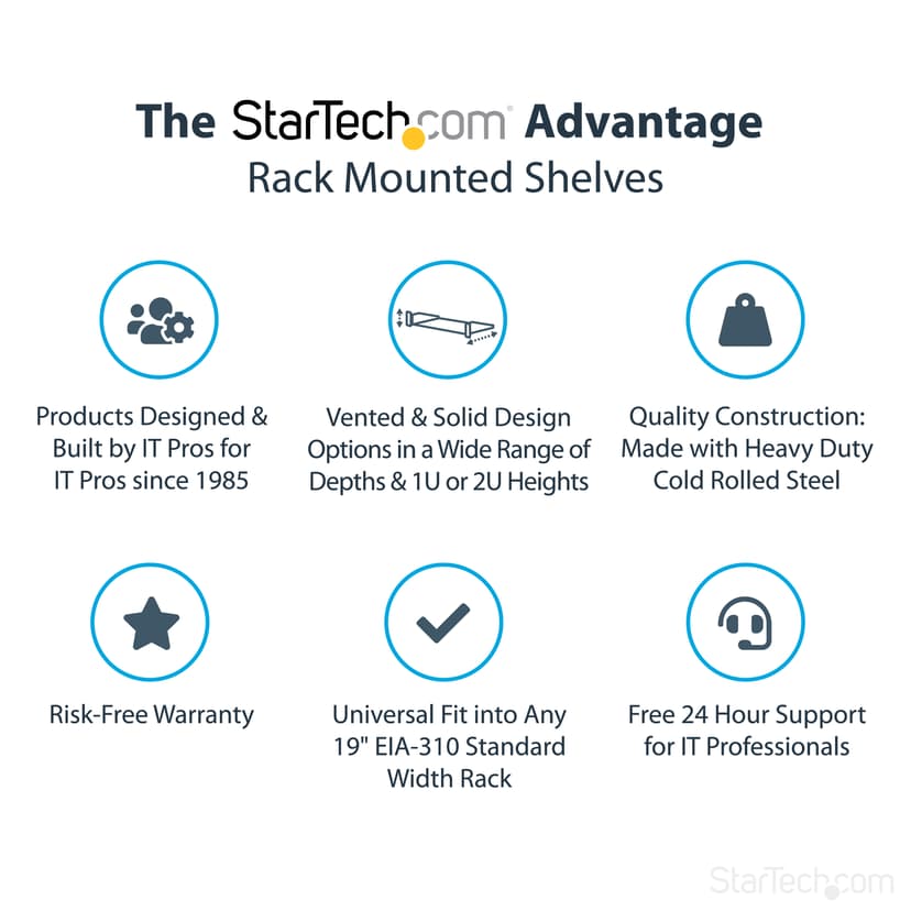 Startech 1U Universal Fixed Rack Mount Shelf