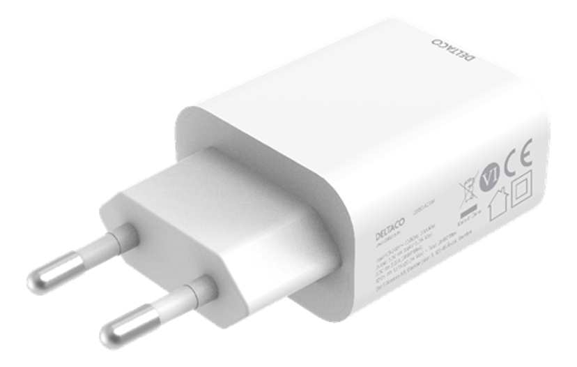 Deltaco USBC-AC144 mobillader Smarttelefon Hvit AC Innendørs, Utendørs Hvit