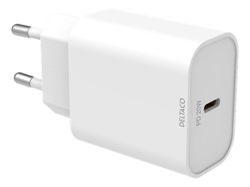 Deltaco USBC-AC144 mobilladdare Smartphone Vit AC inomhus, Utomhus Vit