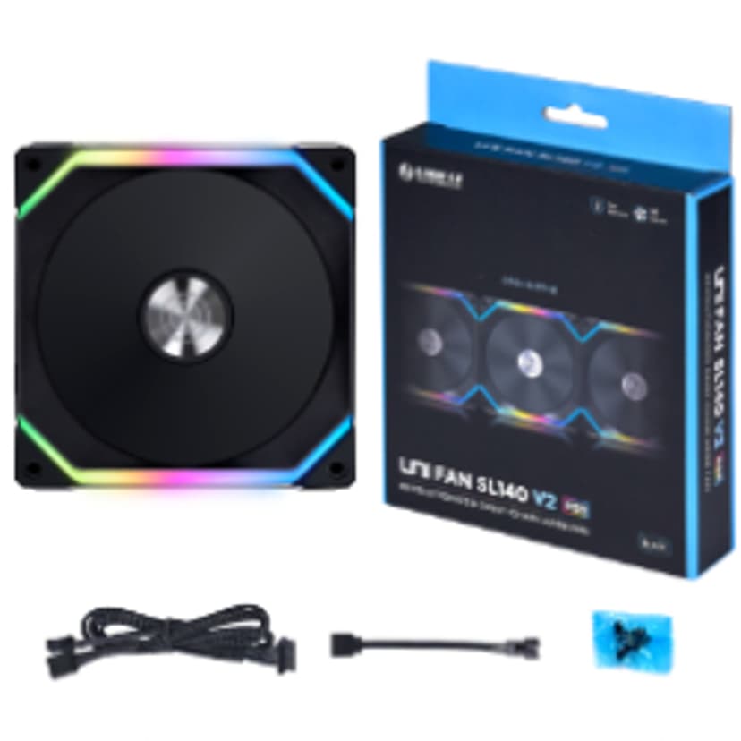 Lian-Li UNI SL V2 140 RGB PWM F Vifte Sort