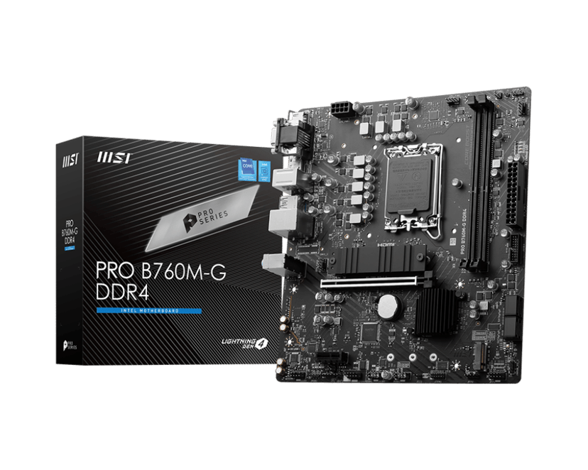 MSI PRO B760M-G DDR4 LGA 1700 Micro-ATX Moderkort
