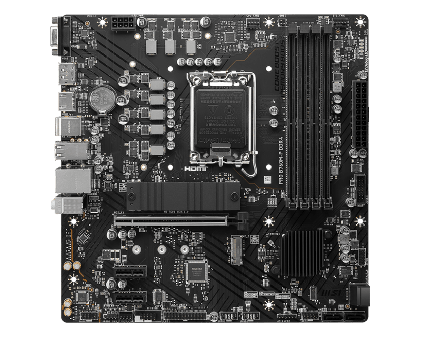 MSI Pro B760m-p Ddr4 S-1700 Matx LGA 1700 Micro ATX Hovedkort