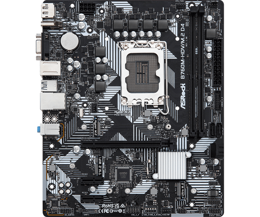 ASRock B760M-HDV/M.2 D4 Intel B760 LGA 1700 micro ATX LGA 1700 micro ATX Bundkort