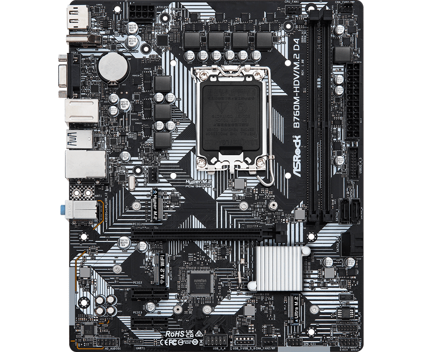 ASRock B760M-HDV/M.2 D4 Intel B760 LGA 1700 micro ATX LGA 1700 micro ATX Bundkort