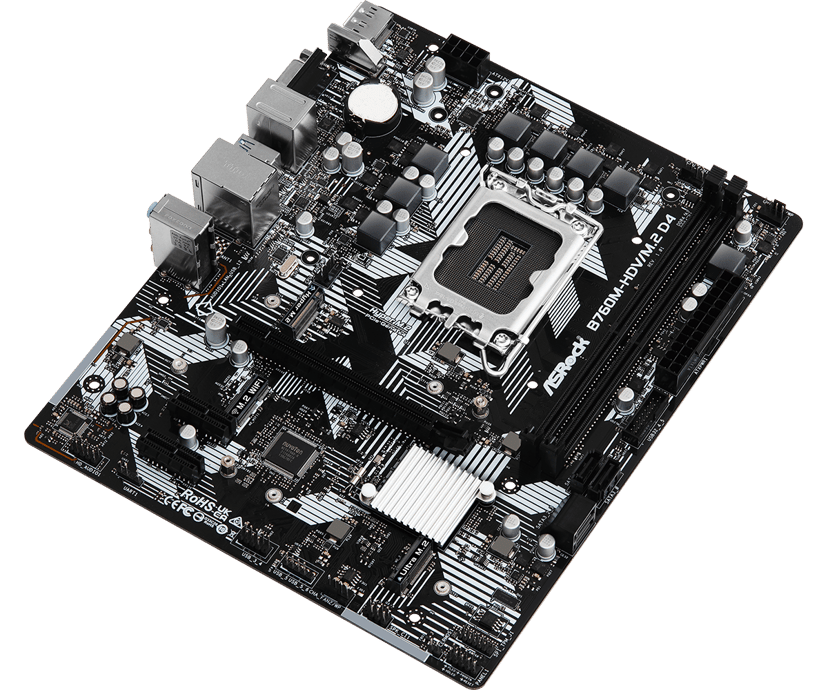 ASRock B760M-HDV/M.2 D4 Intel B760 LGA 1700 micro ATX LGA 1700 micro ATX Bundkort