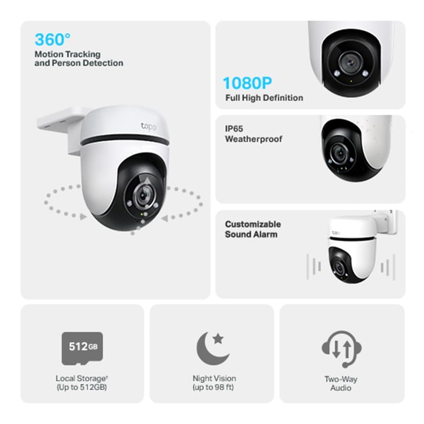 TP-Link Tapo C500 Kuppel IP-sikkerhetskamera Utendørs 1920 x 1080 piksler Tak