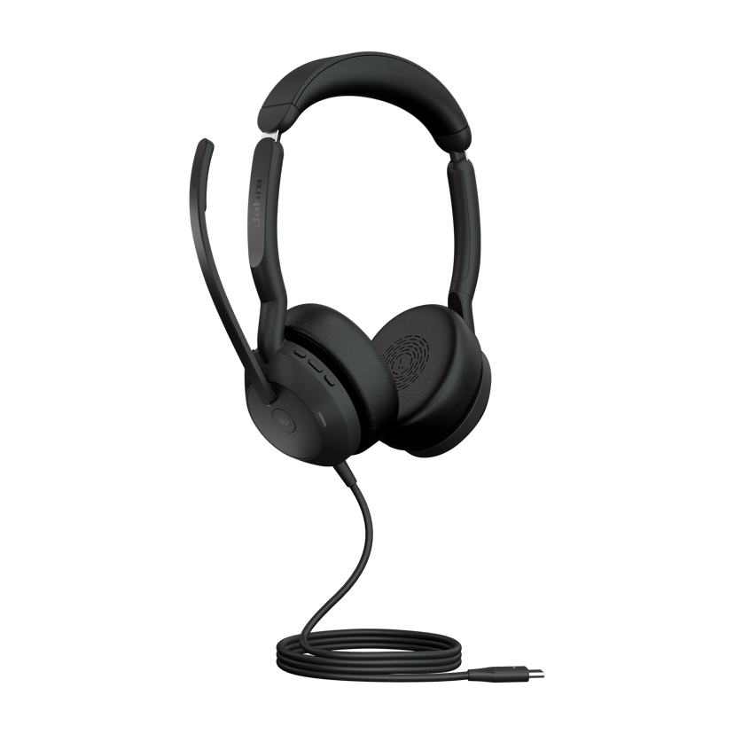 Jabra Evolve2 50 Stereo USB-C Cisco, Unify, Microsoft Teams, Zoom, Google Meet, Amazon Chime, Works With Chromebook Svart