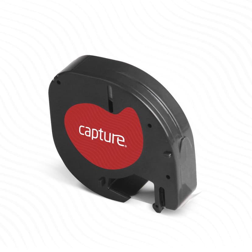 Capture Tape LetraTag 12mm Svart/Vit