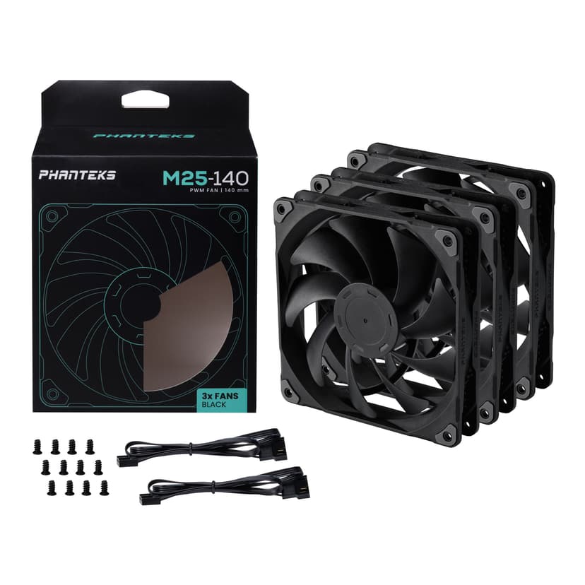 Phanteks M25 140MM PWM 3-P Fläkt Svart