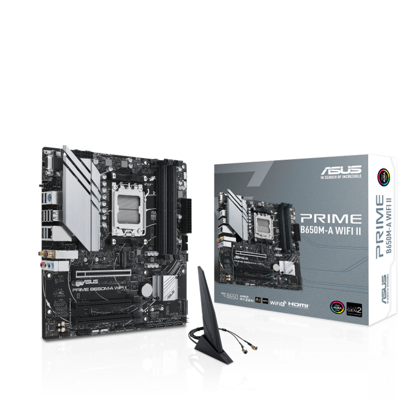 ASUS PRIME B650M-A WIFI II AMD B650 Sokkel AM5 micro ATX Socket AM5 micro ATX Bundkort
