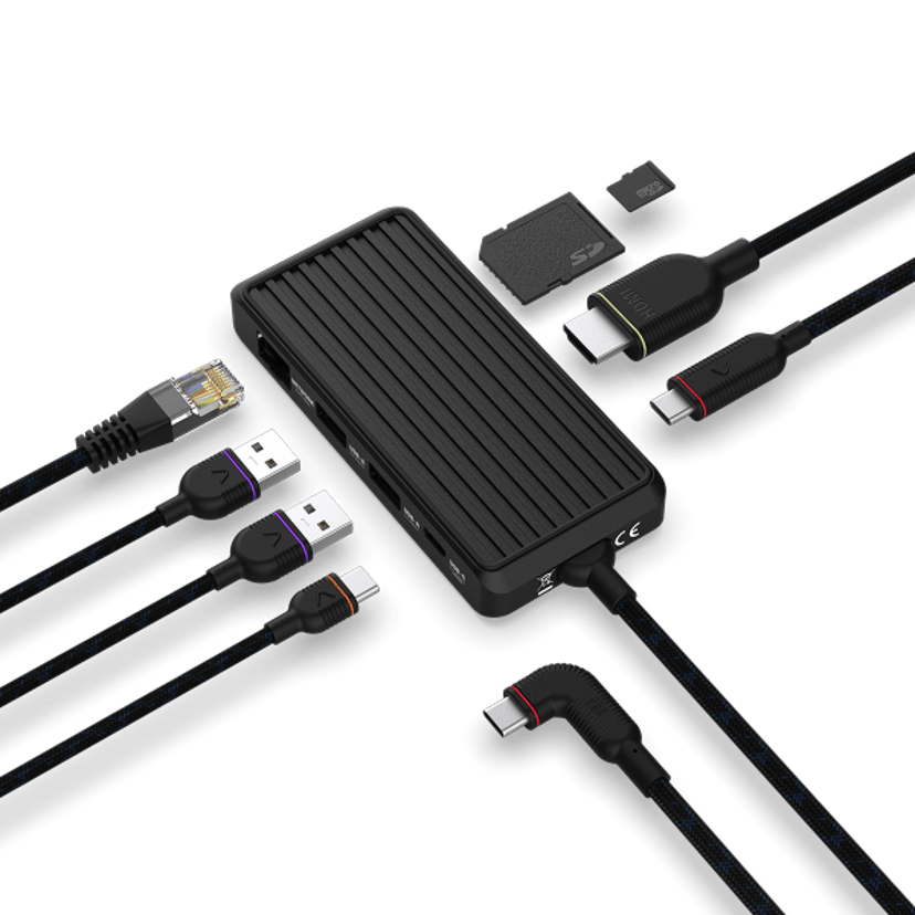 Unisynk 10385 kannettavien tietokoneiden telakka ja porttitoistin USB Type-C Musta USB-C