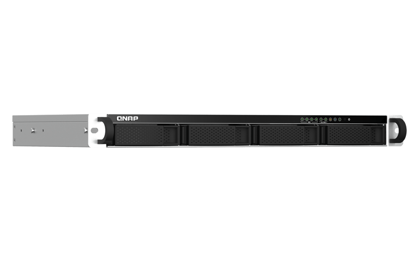 QNAP TS-464eU NAS Rack (1U) Intel® Celeron® N5095 8 GB DDR4 0 TB QNAP Turbo System Aluminium, Sort